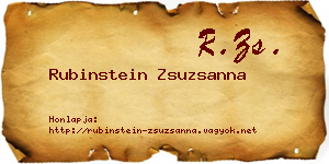 Rubinstein Zsuzsanna névjegykártya